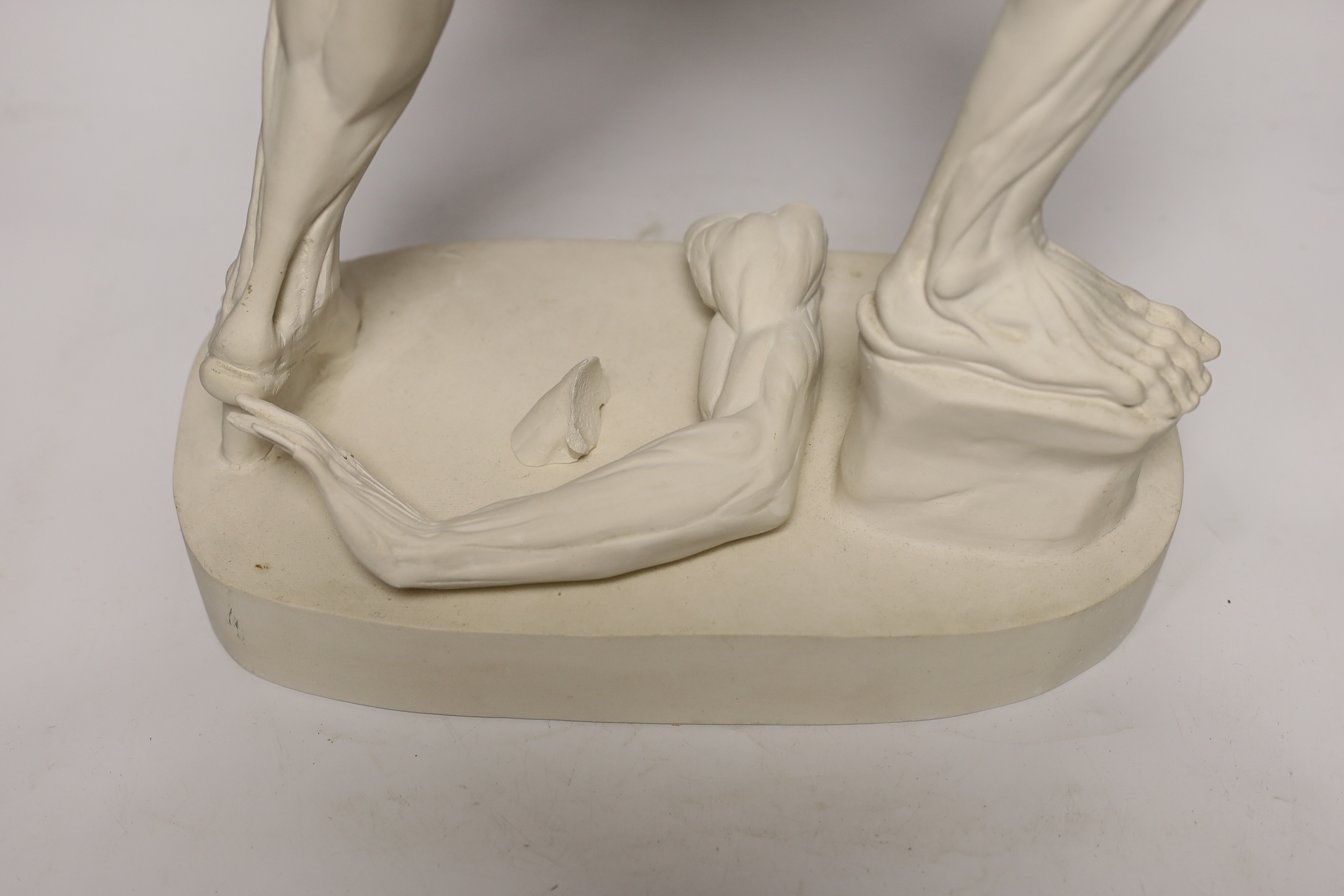 A plaster Echore model, 60cm high (left arm damaged)